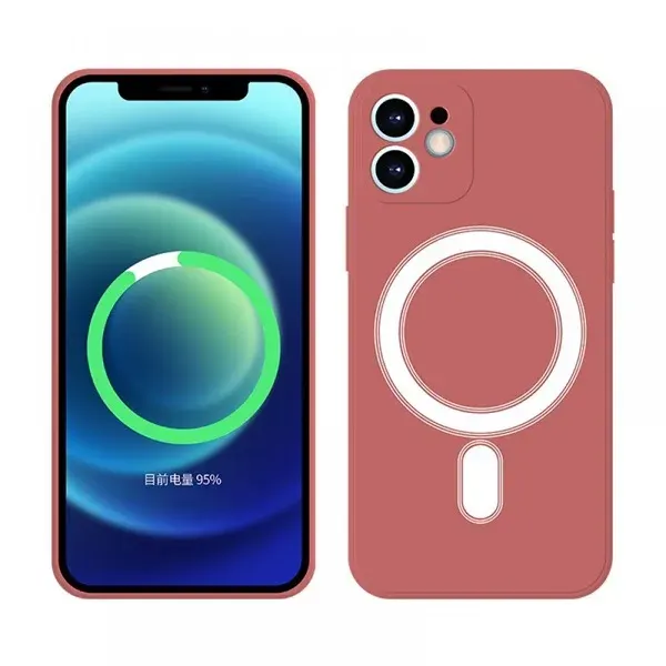 iPhone 12 Pro Max mágneses szilikon tok, Piros – termékfotó