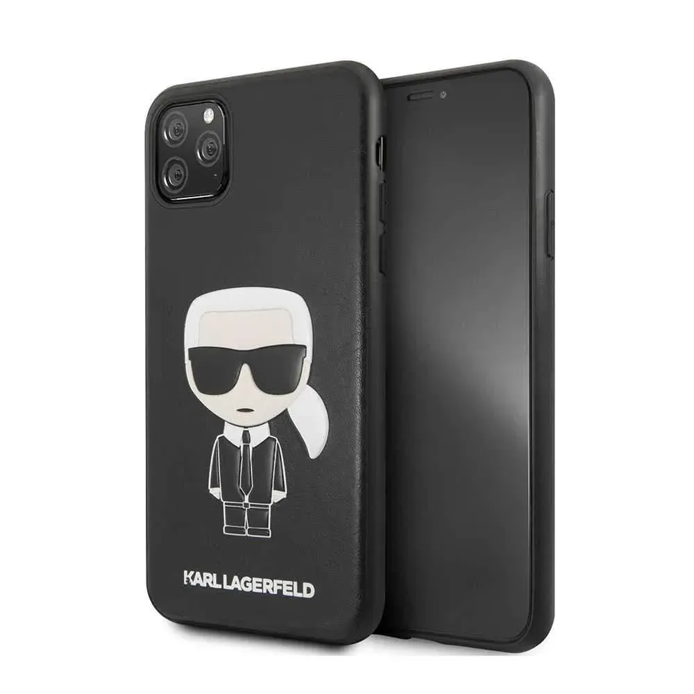 Karl Lagerfeld Emboss iPhone 11 Pro Max védőtok, Eco bőr, fekete – termékfotó