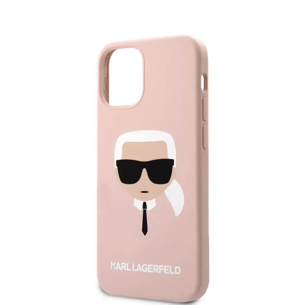 Karl Lagerfeld iPhone 12 mini rózsaszín kemény tok Silicone Karl's Head – termékfotó