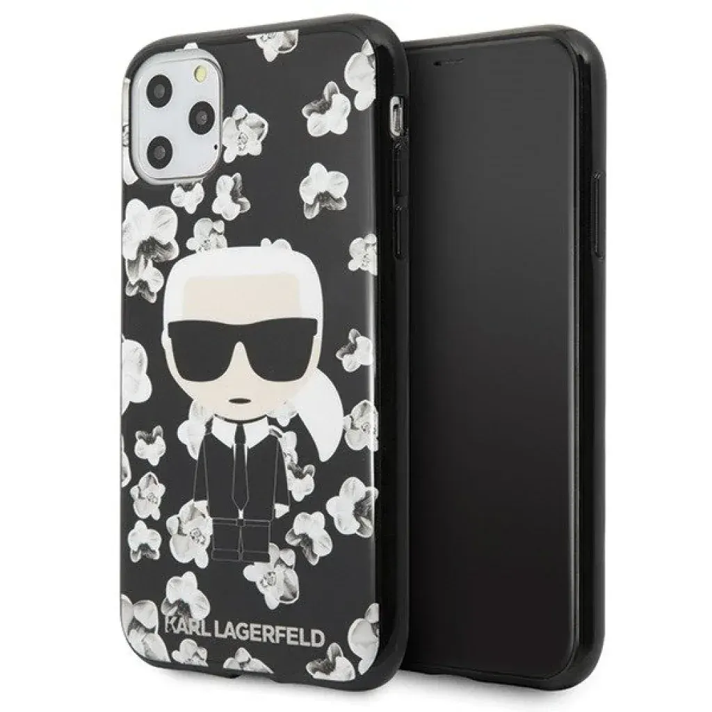 Karl Lagerfeld tok iPhone 11 Pro Flower Karl Iconic, fekete – termékfotó