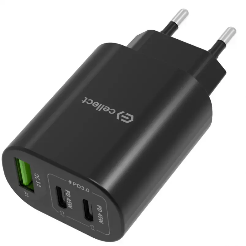 Cellect 45W fekete hálózati gyorstöltő adapter – termékfotó