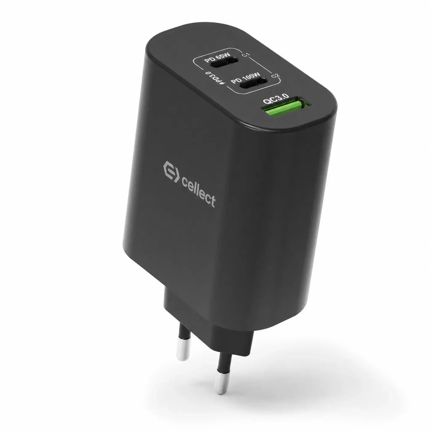 Cellect 100W hálózati gyorstöltő adapter, Fekete – termékfotó